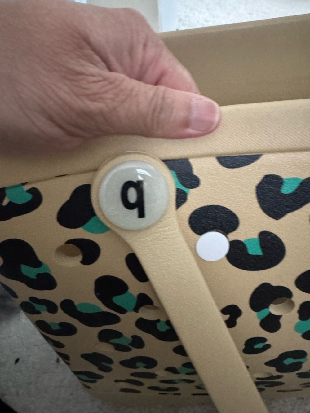 BOGG BAG Gold Tote with Black and Teal Leopard Print - Picture 3 of 7